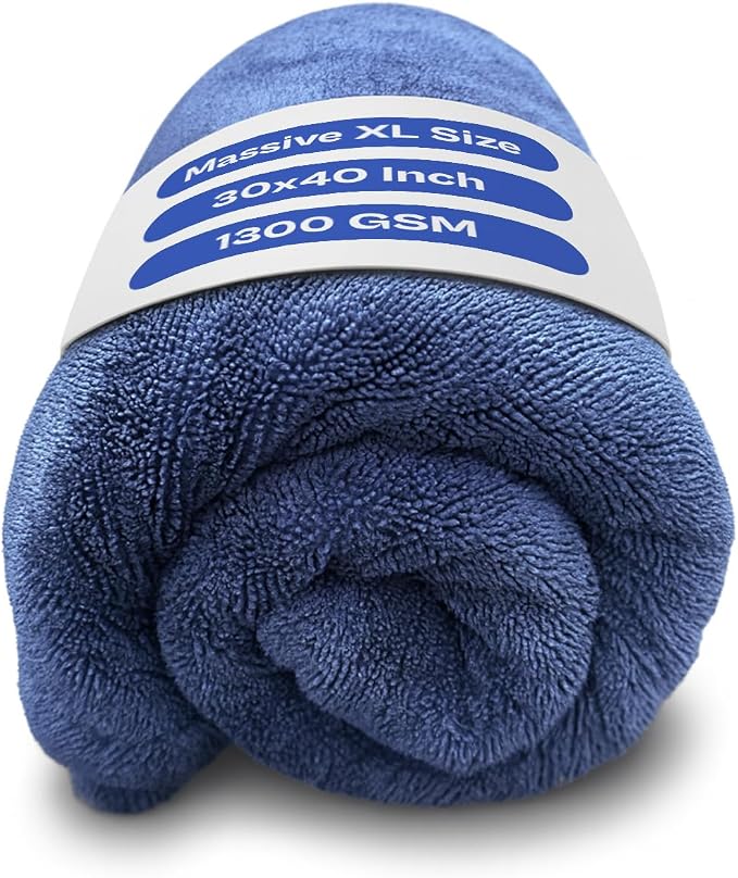 Captain's Car Care "The Kraken Drying Towel #1 Best and Largest Towel for Truck Detailing Streak Free, Massive 30x40 Inc