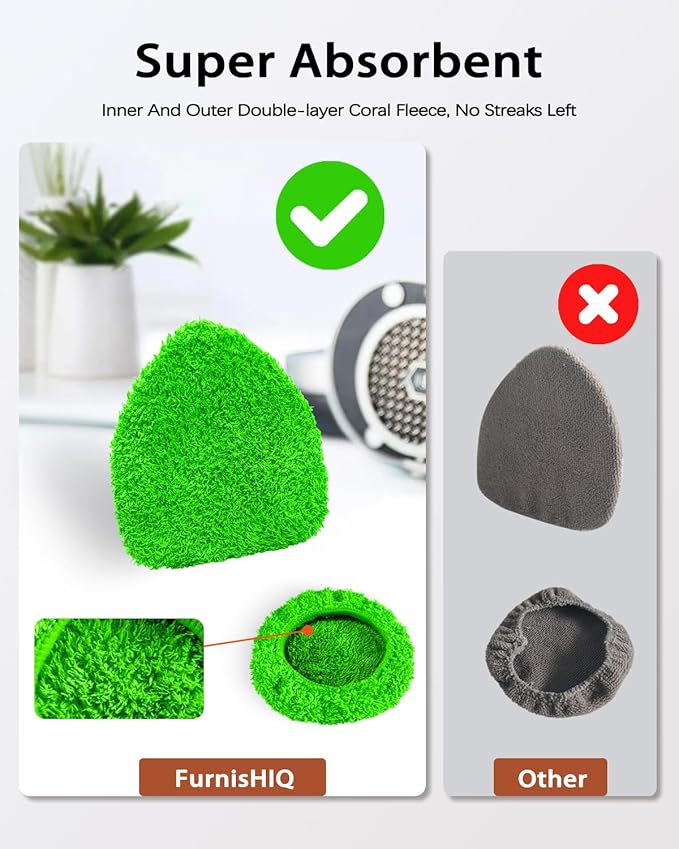 Super Absorbent & Streak-Free – 25.5" Extra Long Windshield Cleaning Kit with 5 Upgraded High-Density Coral Velvet Pads & 2 Spray Bottles for Car & Home, Green