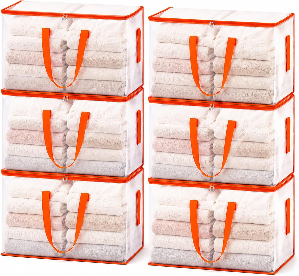 6-Pack Clear Moving Bags Heavy Duty Extra Large, Storage Totes