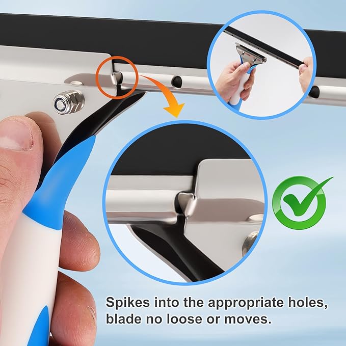 Mitclear 10 Feet Professional Squeegee Window Cleaner Tool with Extension Pole, Car Windshield Cleaning Kit with Long Handle, Window Washing Equipment for Indoor Outdoor Windows & Car Glass