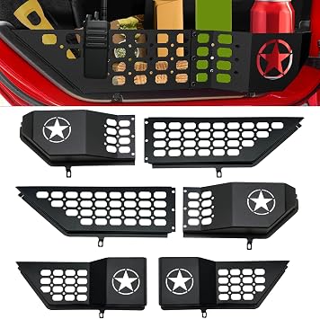 Metal Front and Rear Door Pocket Storage for Jeep Wrangler | Door Pocket for Wrangler JL/JLU 4XE (2018-2025) & Gladiator