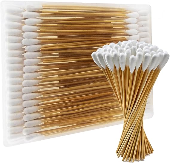 100PCS Large Cotton Swabs in Storage Box, 6 Inch Dog Ear Swabs