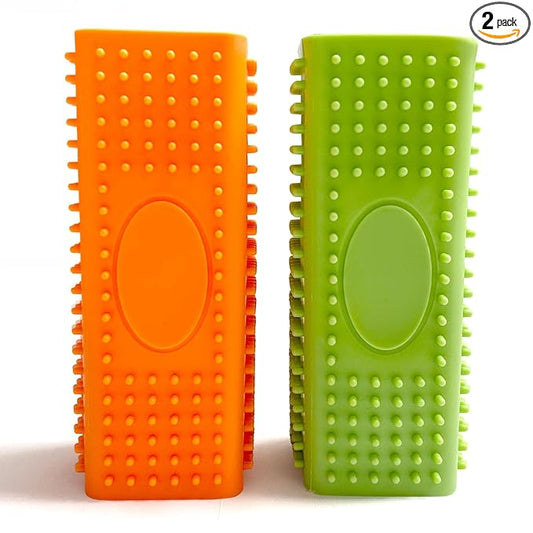 2pcs Pet Hair Remover, Dog Cat Block Roller Cleaner, Car Carpet Cleaner Brush for Small Animals, Pet Hair Removal Tool for Interior, Furniture, Sofa, Car Seat (Orange+Green)