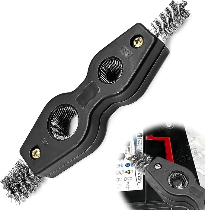 4 in 1 Car Battery Cleaning Brush,Anti-Corrosion Battery Terminals,Copper Pipes Cleaner Brush Tool,Universal for Automotive and Marine for Plumbing Installation Soldering Brazing
