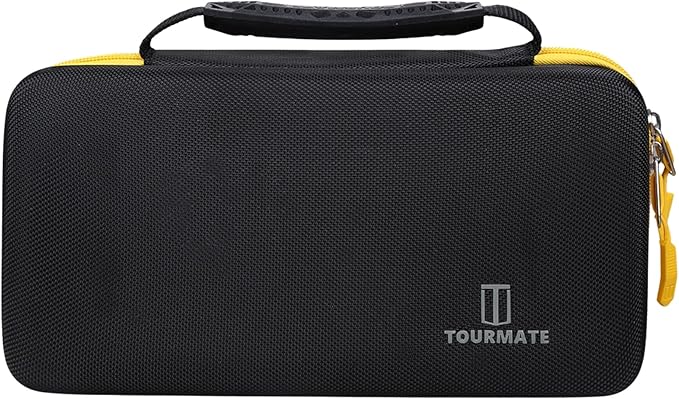 Tourmate Hard Storage Case Compatible HOTO Cordless Electric Spin Scrubber,Travel Box for Bathroom Cleaning Brush（Case Only） (Black & Yellow)