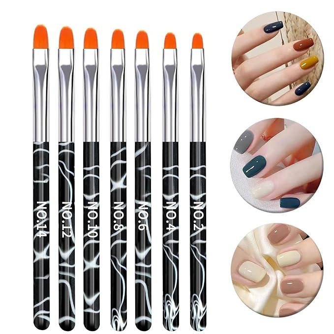 19Pcs Black Nail Art Brush Set, Nail Brushes Kit with Acrylic Nail Brush, Gel Polish Brushes, Dotting Tools, Nail Dust Brush, Manicure Tool for Acrylic Powder Application, Sculpting & Cleaning
