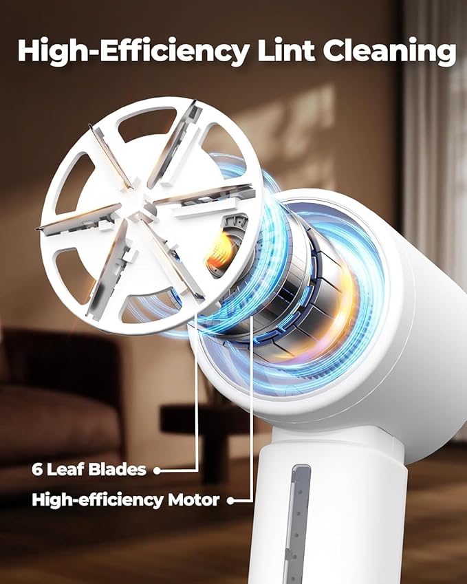 ASNUG Fabric Shaver, Electric Lint Remover, Sweater Shavers to Remove Pilling with 3 Speeds, 6 Leaf Blade, LED Display & Type-C Rechargeable, Removes Fuzz, Pills for Clothes, Couch, Furniture