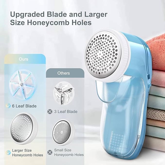Fabric Shaver, Lint Remover for Clothes, Electric Lint Remover with 3 Replaceable Blades, Removes Fabric Pills, Rechargeable Sweater Defuzzer Pill Remover, Depiller Effectively Remove Pills