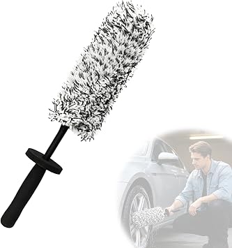 Wheel Barrel Brush, Upgrade Long Handle Microfiber Wheel Brush Car Duster Exterior,Car Duster Interior Multipurpose Clea