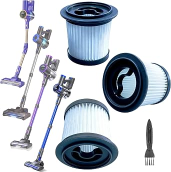 3Pack Hepa Replacement Filters Compatible with AIRDIYA P1/VG3, MHRMHR KP1108 and Bieiao BS01 Cordless Vacuum Cleaner, Washable Pre-motor Filters Works with UKDMROX E23 & Nioga P2 Upright Vac - Cleanova