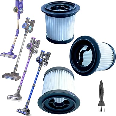 3Pack Hepa Replacement Filters Compatible with AIRDIYA P1/VG3, MHRMHR KP1108 and Bieiao BS01 Cordless Vacuum Cleaner, Washable Pre-motor Filters Works with UKDMROX E23 & Nioga P2 Upright Vac - Cleanova