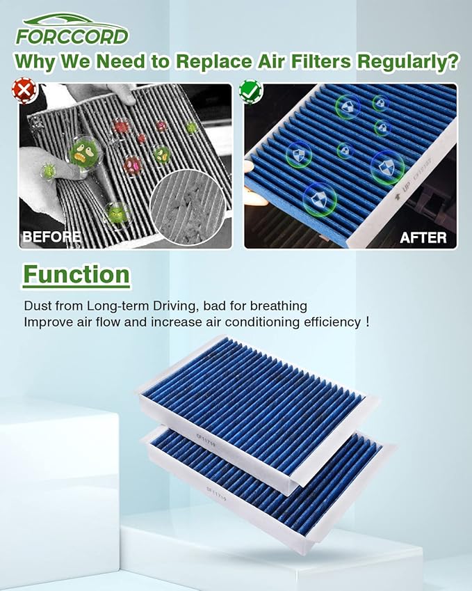 2-PACK HEPA Cabin Air Filter Fits for MUSTANG 2005-2014 Activated Carbon Cabin Filter Replacement CF10370 4R3Z-19N619-AA Car Accessories