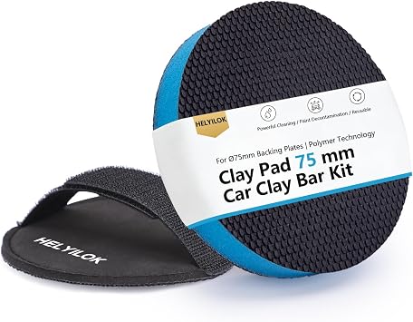 3" Clay Bar Pad | Synthetic Clay Disc Kit with Hand-Strap Applicator | Fine Grade Magic Clay Scrubber Pad for Car Detail