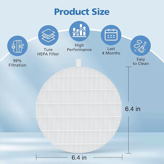 6 Pack HPro Nail Dust Collector Replacement Filter Compatible with MelodySusie Nail Dust Collectors, Models HPro/SProR, Attach 99% of Nail Dust, Reusable and Easy to Clean Nail Tool, White
