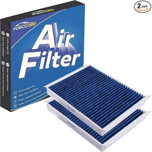 2-PACK Cabin Air Filter Fits for Ford Mustang 2023 2022 2021 2020 2019 2018 2017 2016 2015 Activated Carbon Cabin Filter Replacement for CF12152 Car Accessories