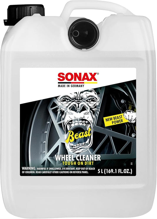 SONAX Beast Wheel Cleaner | Brake Dust Cleaner | Color Changing Rim Cleaner | Strong Wheel Cleaner | Easy Wheel and Rim Cleaning | Removes Baked On Brake Dust | 433500 | 5 Liter
