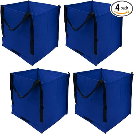 DURASACK Heavy Duty Storage Tote Bag 22-Gallon, Blue, Pack of 4