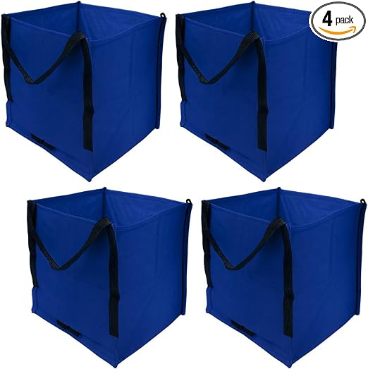 DURASACK Heavy Duty Storage Tote Bag 22-Gallon, Blue, Pack of 4