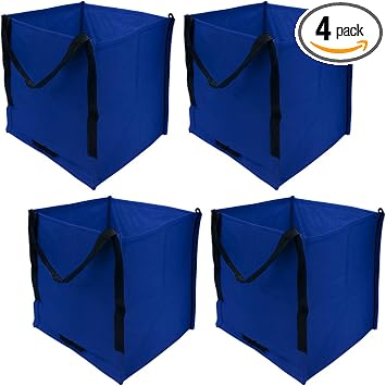 DURASACK Heavy Duty Storage Tote Bag 22-Gallon, Blue, Pack of 4