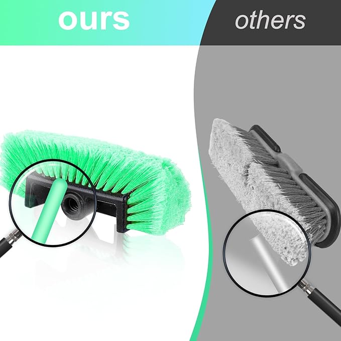 Tanlade 2 Pcs Car Wash Brush Head with Soft Detailing Bristle Flow Through Car Cleaning Brush Exterior Wash Equipment for Auto Truck RV Boat Camper(10 Inch,Green)
