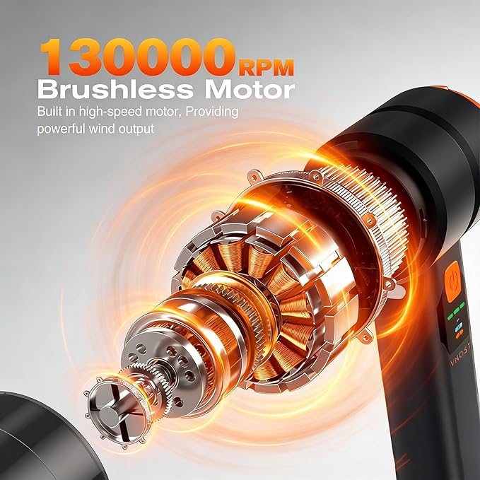 Cordless Handheld Car Vacuum, 13000Pa Powerful Suction Brushless Motor, 2H Type-C Fast Charge, 40-Min Battery, HEPA Filter, 1.2lbs Lightweight, Portable for Car Home Pet Hair Cleaning