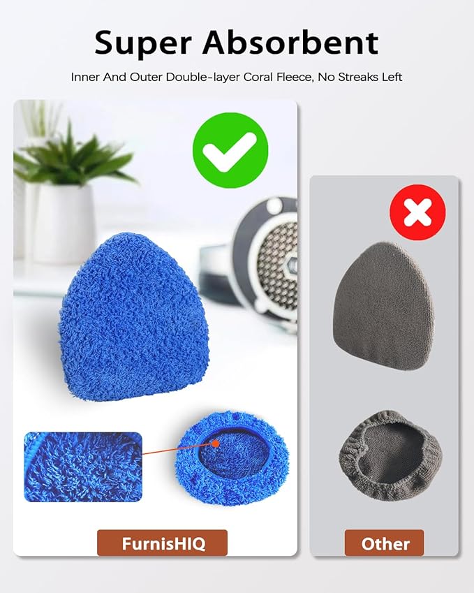 Super Absorbent & Streak-Free – 25.5" Extra Long Windshield Cleaning Kit with 5 Upgraded High-Density Coral Velvet Pads & 2 Spray Bottles for Car & Home, Blue