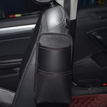 Yicheyiyou Car Seat Side Storage Bag With Cup Holder, Bottles Holder, Headrest Hook