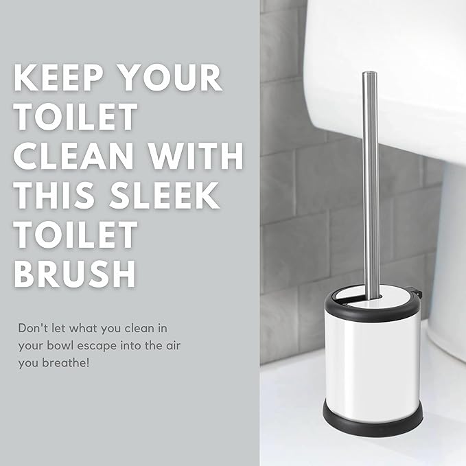 ToiletTree Products Toilet Brush with Lid (White 2 Pack)