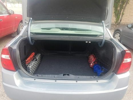 (Qty.2) Trunk Rear Side Organizer Cargo Nets for Chevrolet Malibu 2004-2007 – Envelope Style Cargo Net for Sedan - Premi