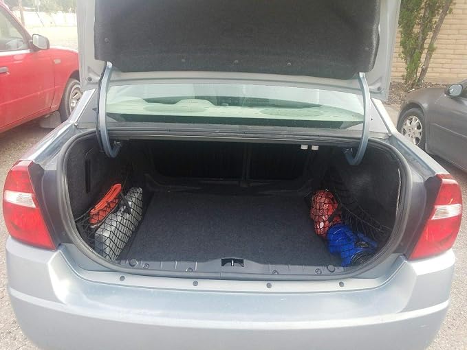 (Qty.2) Trunk Rear Side Organizer Cargo Nets for Chevrolet Malibu 2004-2007 – Envelope Style Cargo Net for Sedan - Premi
