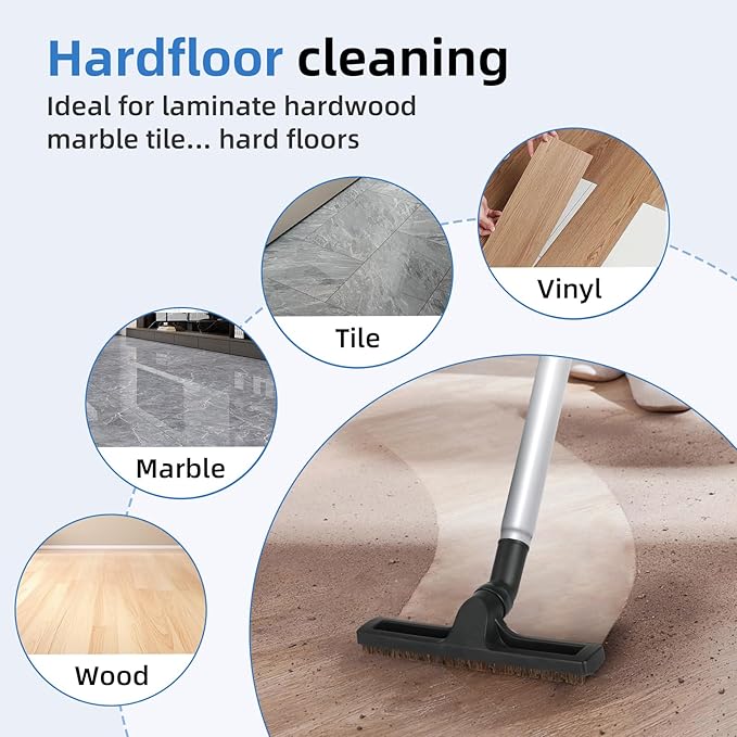 Hardwood Floor Brush Vacuum Attachment Compatible with Shark Corded Stick Rocket HV301 HV322, 1-1/4" Accessories with Adapters (Hardfloor Brush)