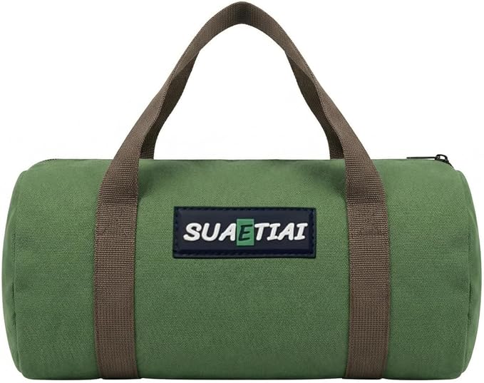 14 Inch Small Tool Bags for Men, Wide Mouth Zipper Storage Bag, Large Capacity Canvas Tool Tote Bag, Portable Multi-Func