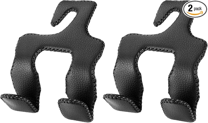 Car Hooks for Purses and Bags,Car Purse Holder Upgraded 2 in 1 Durable Hanger Leather Headrest Hook Car Back Seat Organi