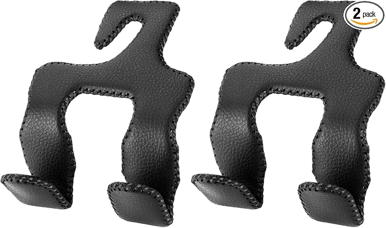 Car Hooks for Purses and Bags,Car Purse Holder Upgraded 2 in 1 Durable Hanger Leather Headrest Hook Car Back Seat Organi