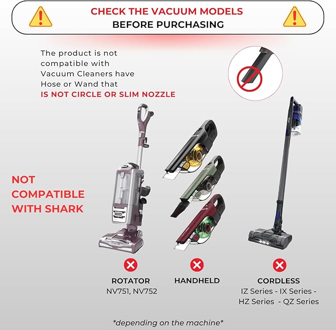 Round Horse Hair Vacuum Brush Attachment for Shark Vacuums, Compatible with Miele C1 Shark NV350 NV360 NV500 NV501 HV300 HV301 HV322 HV371 HV372 (1-3/8'' Vacuum Dusting Brush)