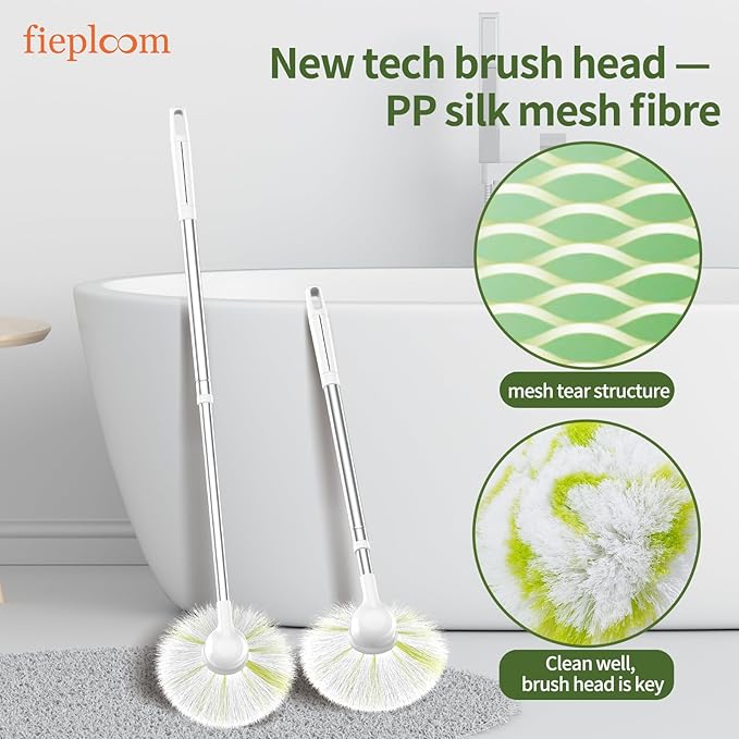 Tub Tile Scrubber Brush with 28" Extendable Pole, 1 Pc Non-Scratch Soft Tub Brush Mop, Bathroom Brush with Long Handle for Bathtub Shower Sink Basin Tile Wall