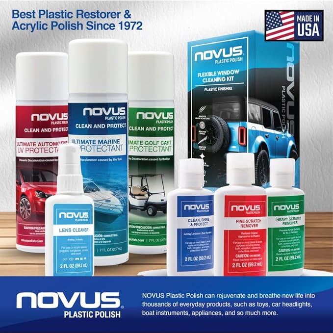NOVUS 1802 | Glass Cleaner Spray | Powerful Foaming Glass Cleaner, Streak-Free Shine for Home and Auto | Safe for All Glass Surfaces - 19 Ounces (12 Pack)