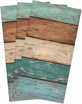 Rustic Teal Green Brown Kitchen Towels,Retro Turquoise Farmhouse Absorbent Microfiber Kitchen Dish Hand Tea Towel,Vintag