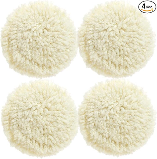 4Pcs 3" Wool Buffing Polishing Pads Kit for Car