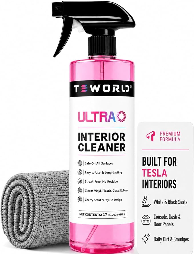 Tesla Seat Cleaner & Stain Remover, Tesla Interior Cleaner for White & Black Vegan Leather | Tesla Model Y Juniper Acces