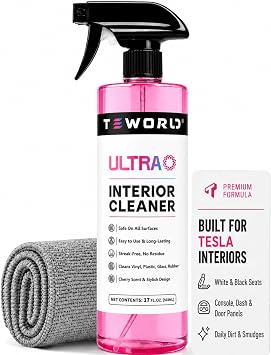 Tesla Seat Cleaner & Stain Remover, Tesla Interior Cleaner for White & Black Vegan Leather | Tesla Model Y Juniper Acces