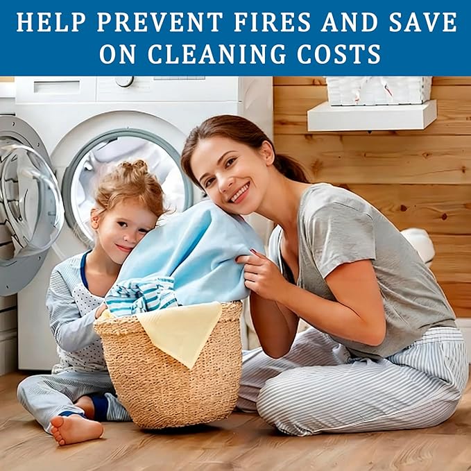 Dryer Vent Cleaner Kit – Flexible Brush & Universal Vacuum Attachment for Lint Removal, Dryer Duct and Vent Cleaning Tool for Dryer, Washer, Car Vents & Air Ducts