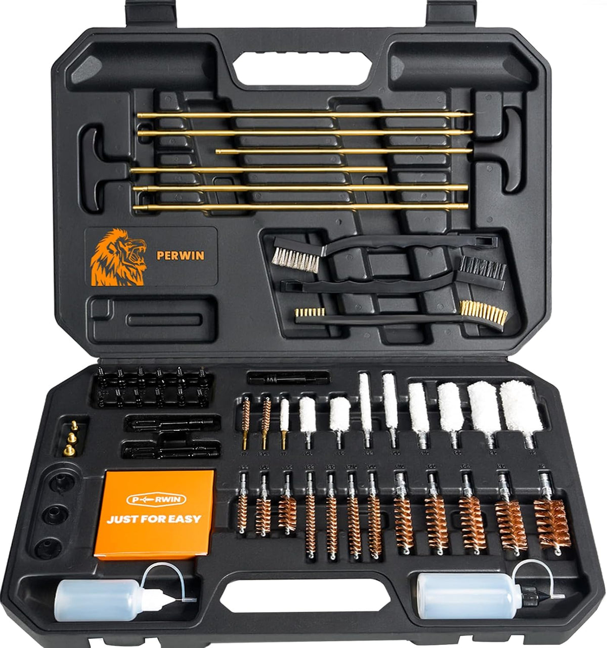 Universal Gun Cleaning Kit for All Caliber Pistol Rifle Handgun Shotgun Hunting Cleaning Kit with Brass Rods and Tough Carrying Case, Gun Accessories Gifts for Men