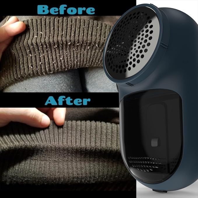 Rechargeable Fabric Shaver, Magictec Lint Remover Sweater Defuzzer Lints Fuzzs Pills Pilling Trimmer for Clothes and Furniture -Battery Operated (Coastline)