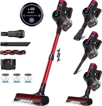 V8 Cordless Vacuum Cleaner, Powerful Suction Stick Vacuum, 55Mins Runtime, Wireless Lightweight Handheld Vacuum Cleaner 