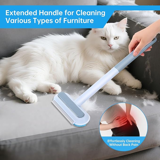 Multifunctional Pet Hair Remover Tool for Furniture, Reusable Washable Dog and Cat Hair Lint Removal Brush, 4 in 1 17.3Inch Extendable, Adjustable Lint Brush
