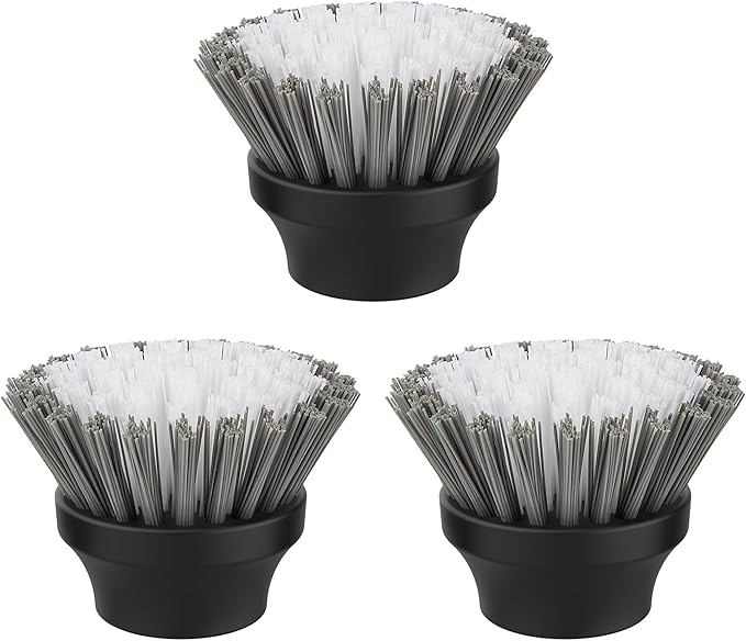 MR.SIGA Electric Spin Scrubber Flat Brush Refills, 3 Pack