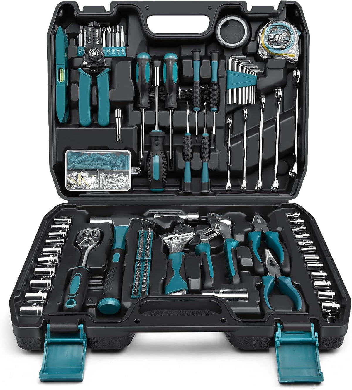 Sundpey 281 Pcs Home Tool Kit Portable Complete General Hand Tool Set Blue