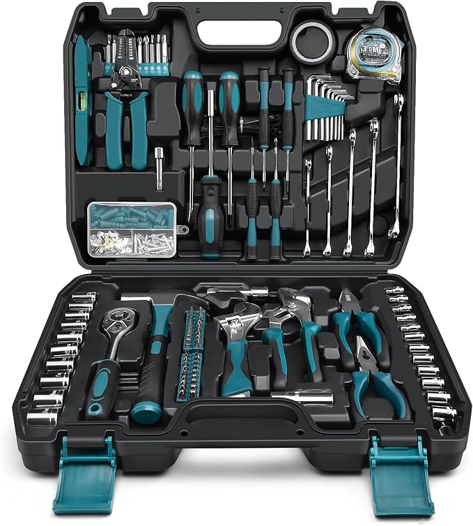 Sundpey 281 Pcs Home Tool Kit Portable Complete General Hand Tool Set Blue