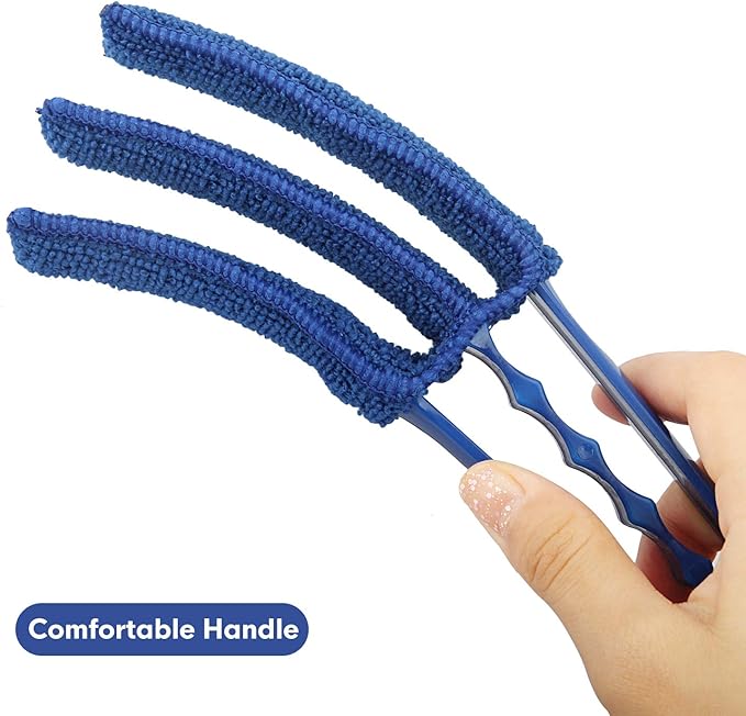 Window Blind Cleaner Duster Brush Kit 2 Pack Brush with 6 Microfiber Sleeves - Blind Cleaner Tools for Window Blinds Air Conditioner Jalousie Dust